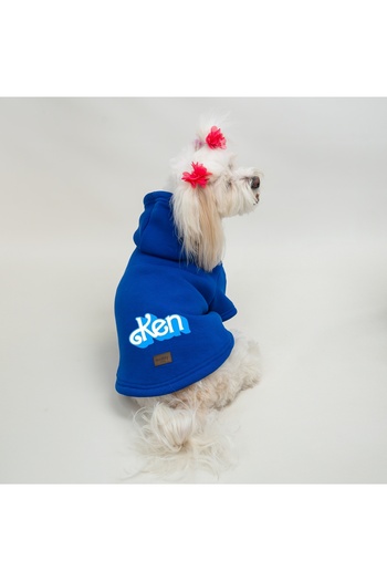 Buddy Store Saks Blue Ken Printed Cat and Dog Sweat Dress