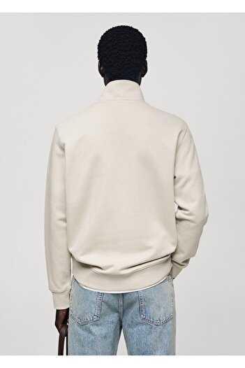 MANGO Man Fermuarlı pamuklu sweatshirt