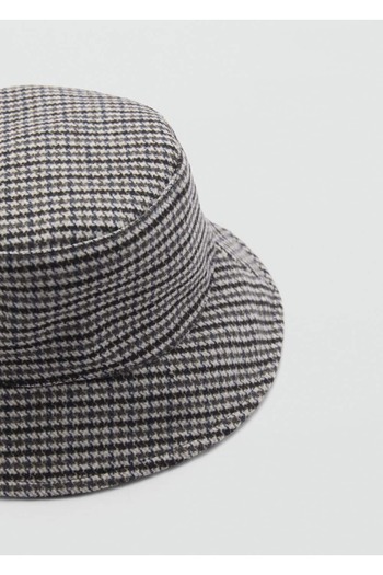 MANGO Kids Houndstooth Patterned Bucket Hat