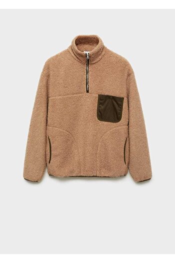 MANGO Man Cepli kürklü sweatshirt