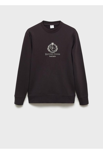 MANGO Man İşleme detaylı %100 pamuklu sweatshirt