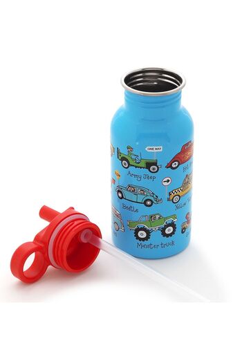 Tyrrell Katz 400 ml Stainless Steel Flask - Cars with Straw