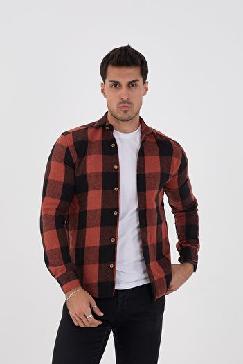 jack carisma ΞΥΛΙΝΟΠΟΙΗΤΗΣ CHECK SLIM FIT ΑΝΔΡΙΚΟ ΠΟΥΚΑΜΙΣΟ