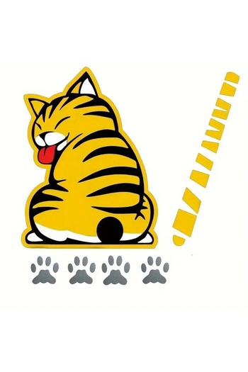 Major Selection Cat Themed Car Rear Wiper Sticker Set
