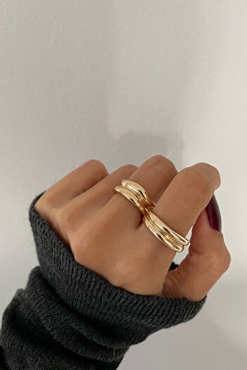Lavian Accessories 2’li Geometric Band Yüzük Seti