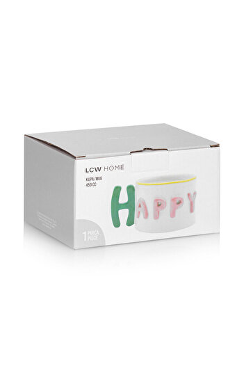 LC Waikiki LCW HOME Ekru Yazı Baskılı Seramik Kupa 450 Ml
