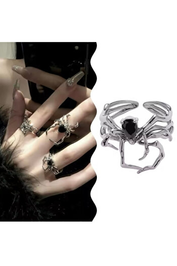 Köstebek Gothic Spider 3-Piece Ring Set
