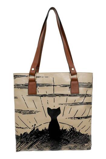 Dogo Women's Vegan Leather Brown Shoulder Bag - Never Miss a Sunset Design