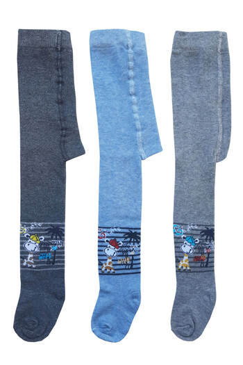 Ekinoks 3 Pack Baby Boy Kids Pantyhose Colorful Patterned Cotton