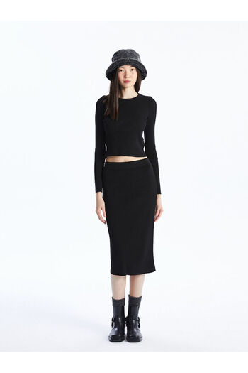 LC Waikiki Women's - Plain Knitwear Skirt with Elastic Waist