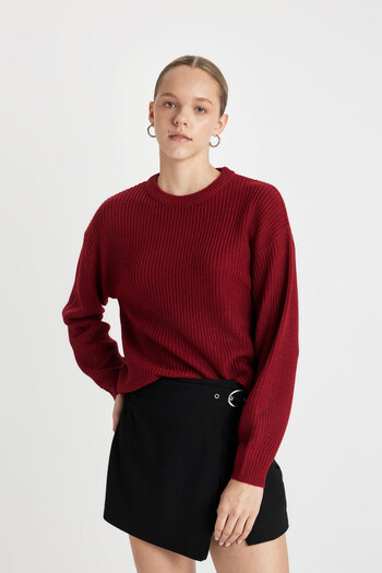 DeFacto Regular Fit Crew Neck Knitwear Sweater