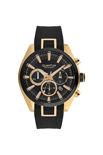 Quantum Pwg910.151 Men's Quartz Chronograph Silicone Black 44mm Wrist Watch