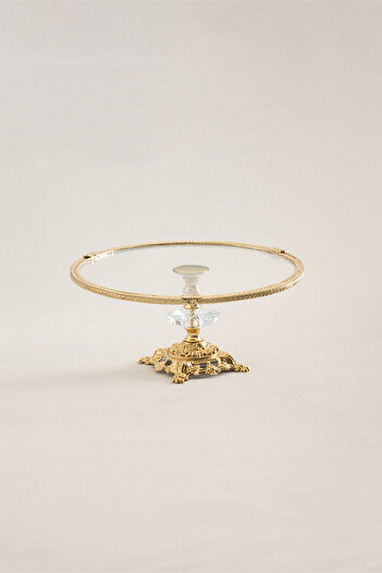 Nazik Home Sierra Gold Detailed Standing Presentation Holder Round (25 cm)