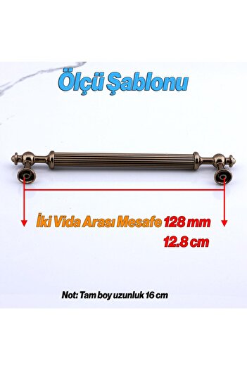 Badem10 Generation Striped Bronze Metal 128 mm Furniture Kitchen Drawer Cabinet Wardrobe Handle Handle Handles