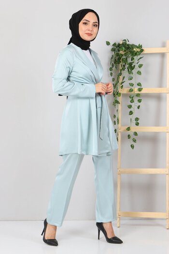 Modamihram Satin Combination Mint 10658