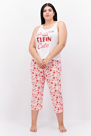 French Affair Women 2 Print Printed Pyjama Set, White