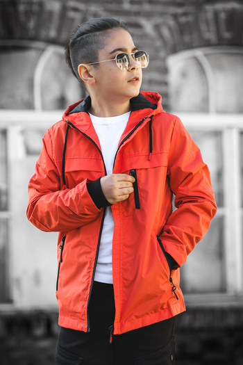 Zaziko Kids Boys' Hooded Double Pocket Seasonal Raincoat 2016-Z