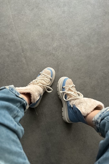 SHOEBELLAS Γυναικείες μπότες Local Denim Color Fur