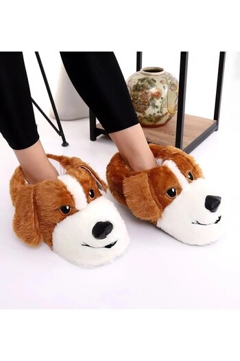 WOSSE Plush Pandouch with Dog Unisex Animal Comfortable Flexible Home Boots