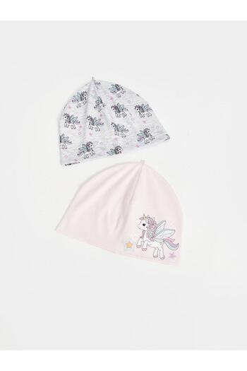 LC Waikiki LCW ACCESSORIES Dívčí čepice s potiskem, 2 balení (W4)