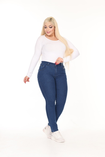 MJORA Büyük Beden Toparlayıcı Yüksek Bel Esnek Skinny Jeans