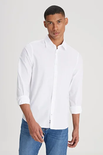 Lee Білий Regular Fit 100 Cotton Gomlek
