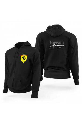 Z zepplin Ferari Ghost Black Zippered Limited Edition Hooded Sweatshirt
