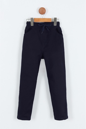 Poppins Kids Navy Blue Elastic Waist Children's Trousers