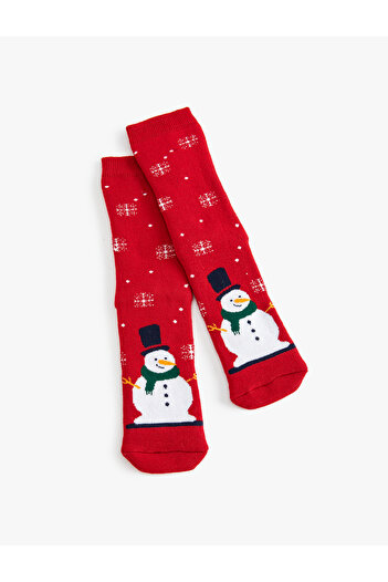 Koton New Year's Towel Socks - Patterned and Multicolored