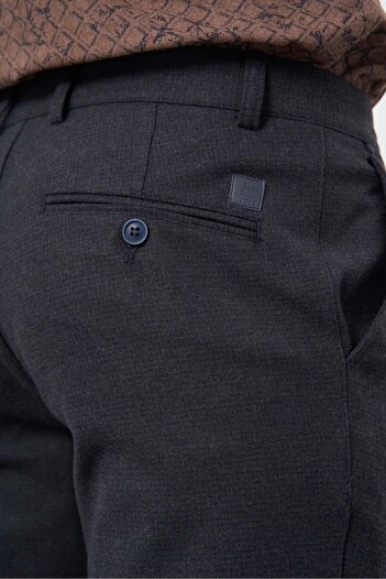 İmza Koyu Lacivert Esnek Yandan Cepli Casual Comfort Fit Chino Pantolon 1003245158