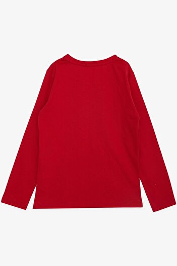 Breeze Ataturk Printed 5-10 Years Old Red Long Sleeve Children's T-Shirt - Year Themed Centenary
