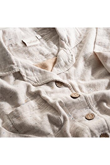 Ecocotton Alinda Women's Pajama Set - 100% Organic Cotton, Muslin Beige