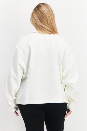 adidas Women Sportswear Fit Brand Logo Training Track Jacket, Off White