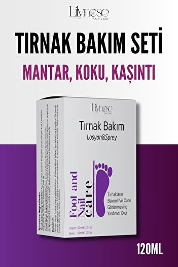 lilynose Ayak ve Tırnak Bakım Losyon&Sprey Seti Tırnak Mantarını Gidermeye Yardımcı Set