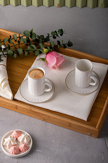 Emsan 150 Cc Gold Knitted Patterned Double Coffee Cup