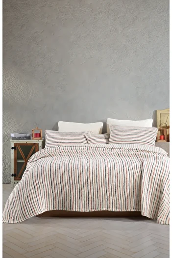destinyhometex Ultra Soft Striped Muslin Pillow - 6 Layers, No Fringes, 160X240Cm, 1 Piece 50X70Cm