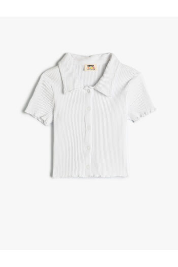 Koton Cotton Polo Neck Ribbed T-Shirt