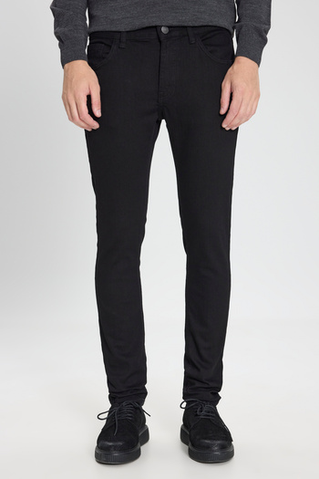 George Henry Ανδρικό μαύρο παντελόνι από βαμβακερό Lycra Flexible Slim Fit Slim Fit 5 Pockets Jeans Jean Denim