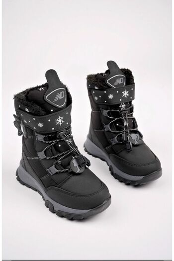 McDark Black Furry Girl's Boots