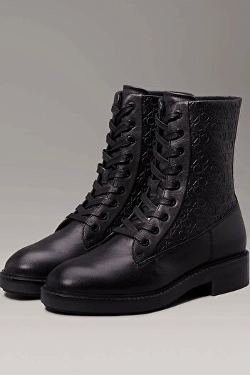 Calvin Klein Flat Combat Baskılı Low Boots