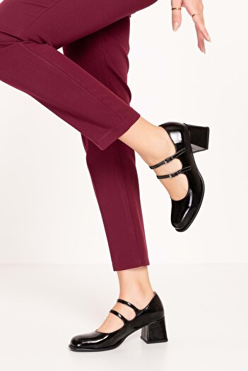 Gondol Women's Genuine Leather Double Strap Heeled Shoes Ss.417