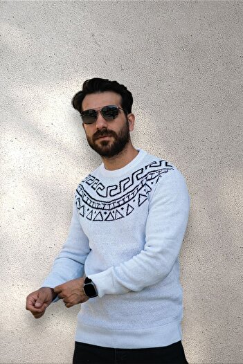 BİRBEYSTORE Pulover pentru bărbați cu model Sparta