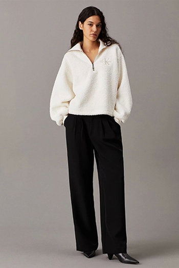 Calvin Klein SHERPA HALF ZIP SWEATSHIRT