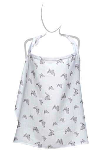 DEUX LAPINS 90x60 cm Iconique Baby Muslin Nursing Bib - Lapin