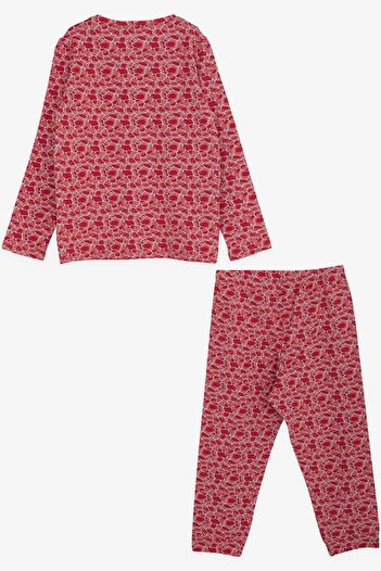 Macawi Girl's Pajama Set, Mixed Patterned, Age 3-7, Pink