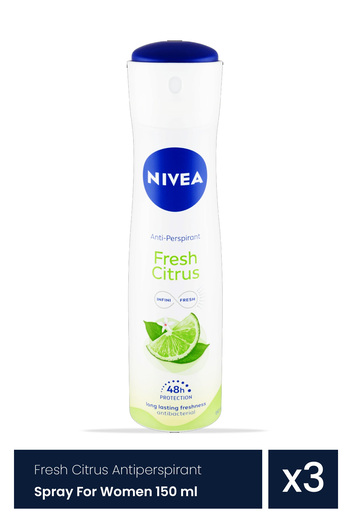 NIVEA Fresh Citrus antiperspirant deodorant spray for women 3 Pieces x 150 ml