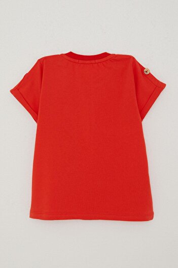 Breeze 9-3 Years Old Baby Boy T-Shirt - Pocket and Button Accessory, Pomegranate