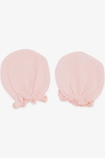 Breeze Bow Gloves for Newborn Baby - Salmon