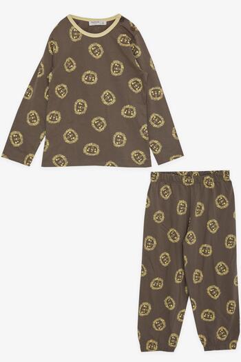 Breeze Girls & Boys Boy's Pajama Set, Cute Lion Pattern, 1-4 Years, Mink