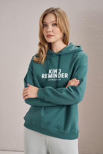 TENA Γυναικείο φούτερ Nefti Kind Reminder με στάμπα με τρεις κλωστές καγκουρό με τσέπη